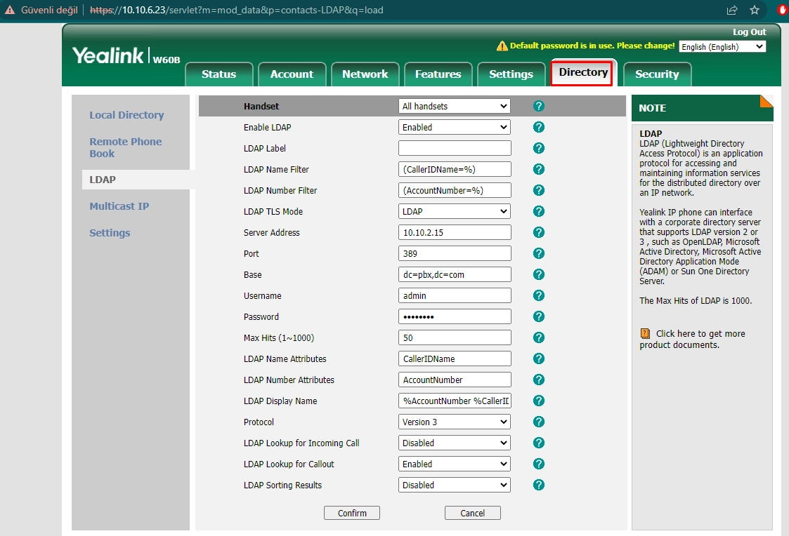 Yealink IP Phone LDAP Setting – Bircom